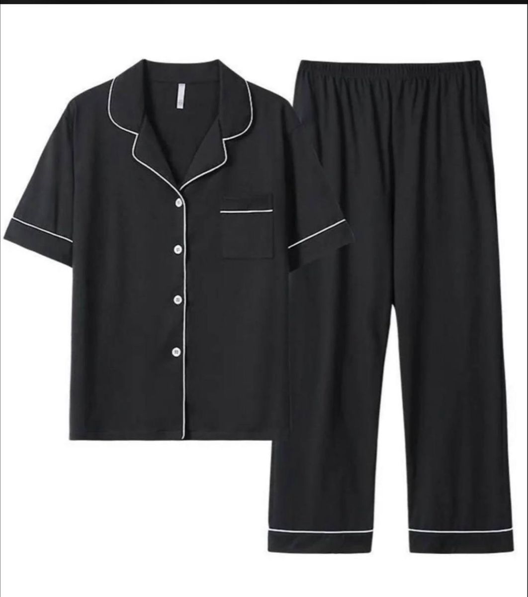Classic Black Pajama Set – Soft Luxe Nightwear for Women