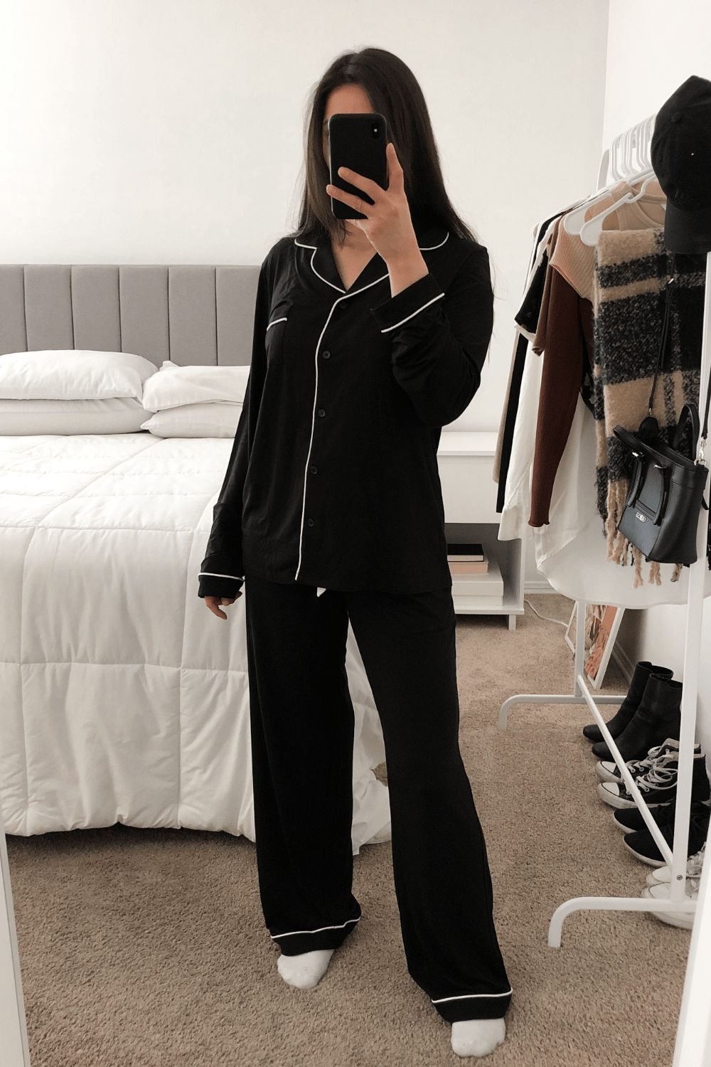 Classic Black Pajama Set – Soft Luxe Nightwear for Women